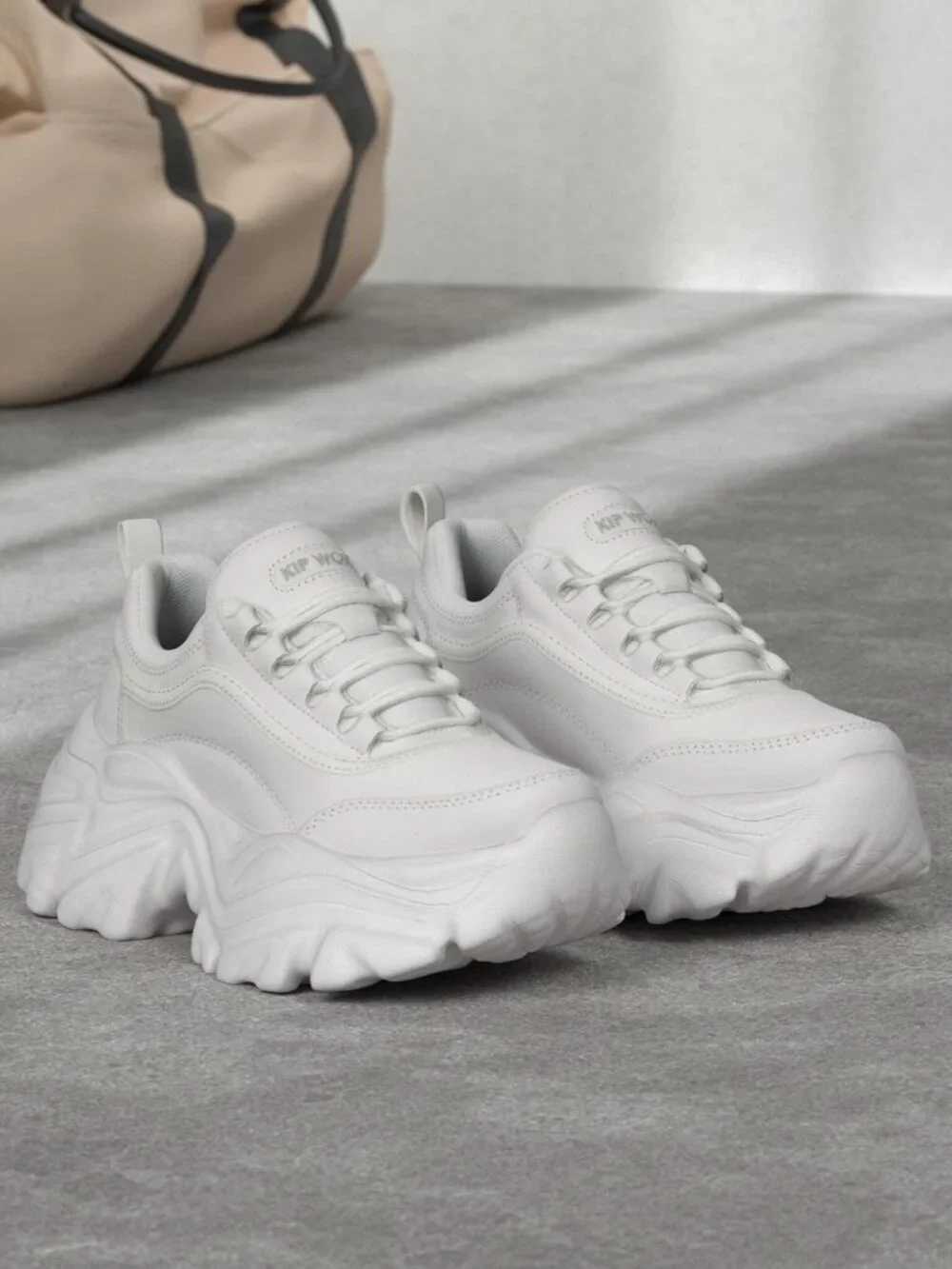 Women's White Leather Fashion Platform Comfortable Wedge Walking Sneakers Shoes - Picture 3 of 6